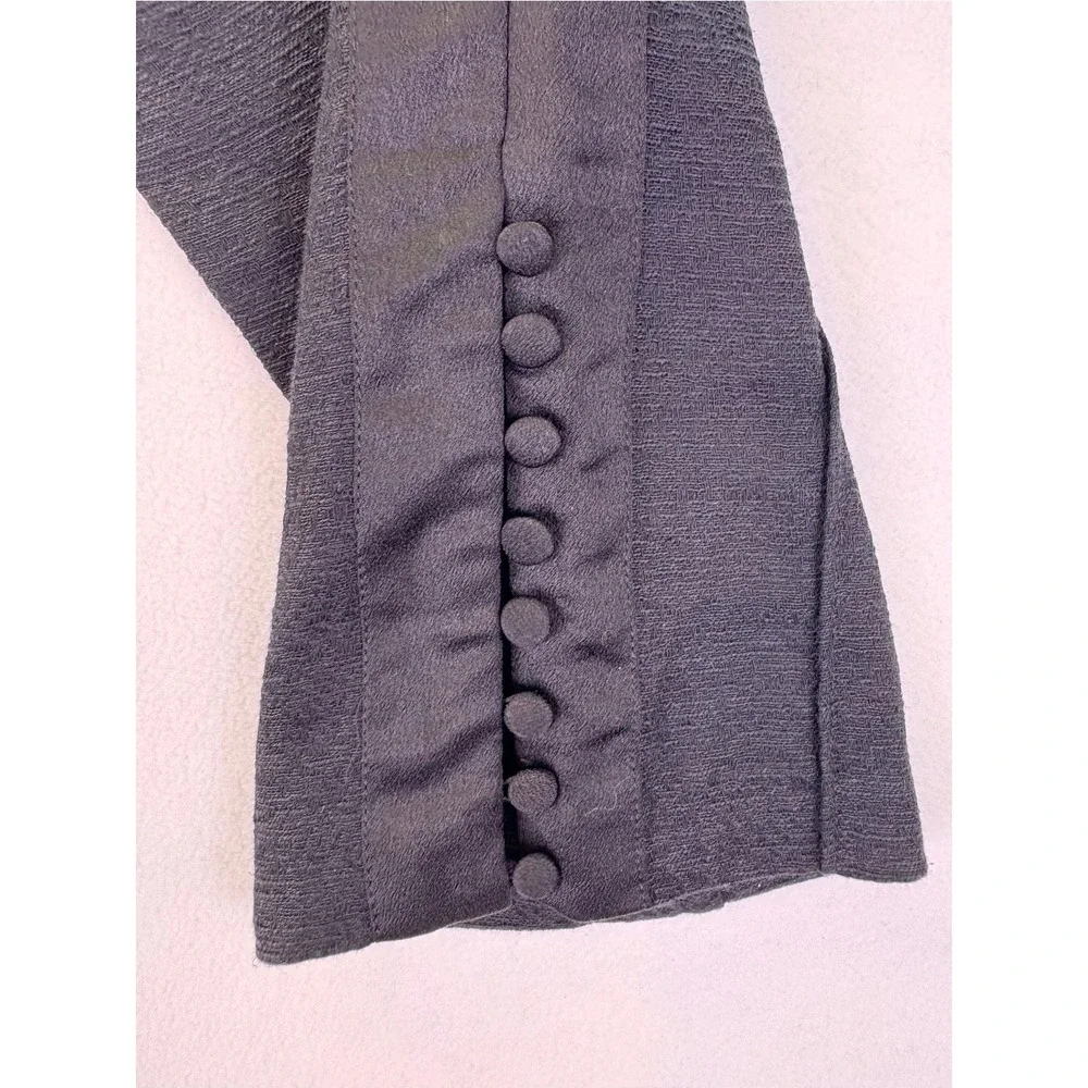 Aje Black Linen Cotton Tuxedo Trousers with Button Ankle Detail 12 Minimalist
